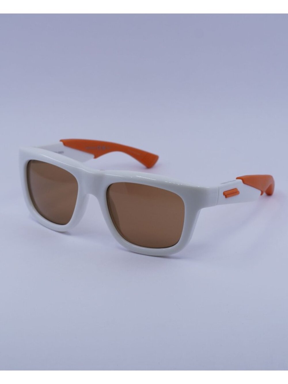 Bottega Veneta BV1233S 004 Sunglasses Ivory/Orange Square Frame, Brown Lenses
